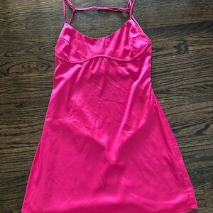Women's Pink Satin Dress